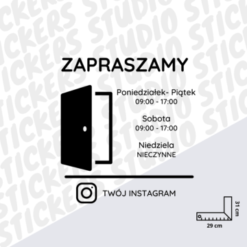 Naklejka godziny otwarcia 1