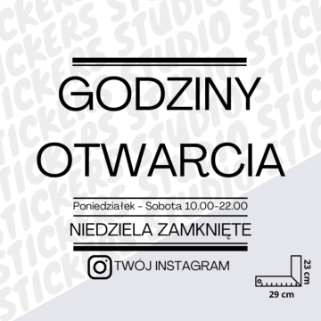 Naklejka godziny otwarcia 2