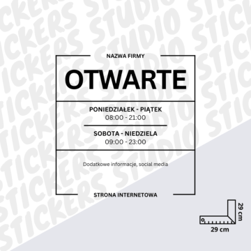 Naklejka godziny otwarcia 4
