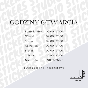 Naklejka godziny otwarcia 6